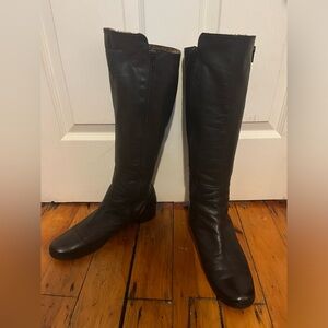 Lario Women’s Leather Faux Fur Lined Boots Black Made in Italy Size 40/US 10